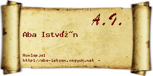 Aba István névjegykártya