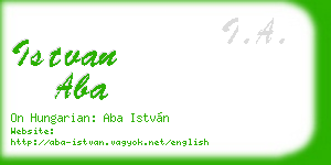 istvan aba business card
